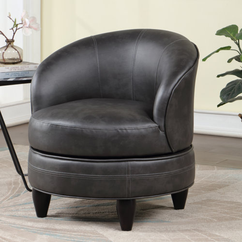 Faux Leather Swivel Accent Chairs You'll Love | Wayfair